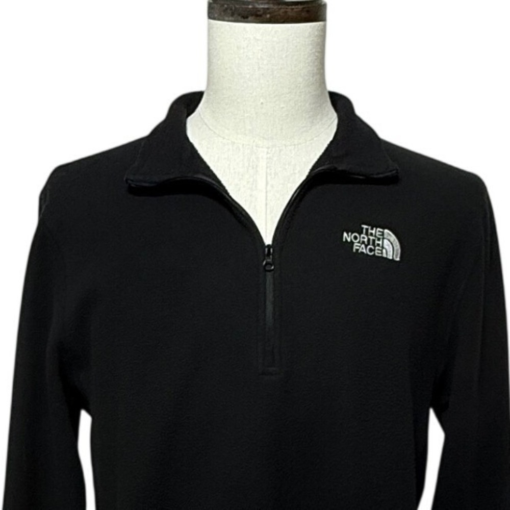 The North‎ Face Sweater Mens Large Black TKA 100 1/4 Zip Pullover Fleece